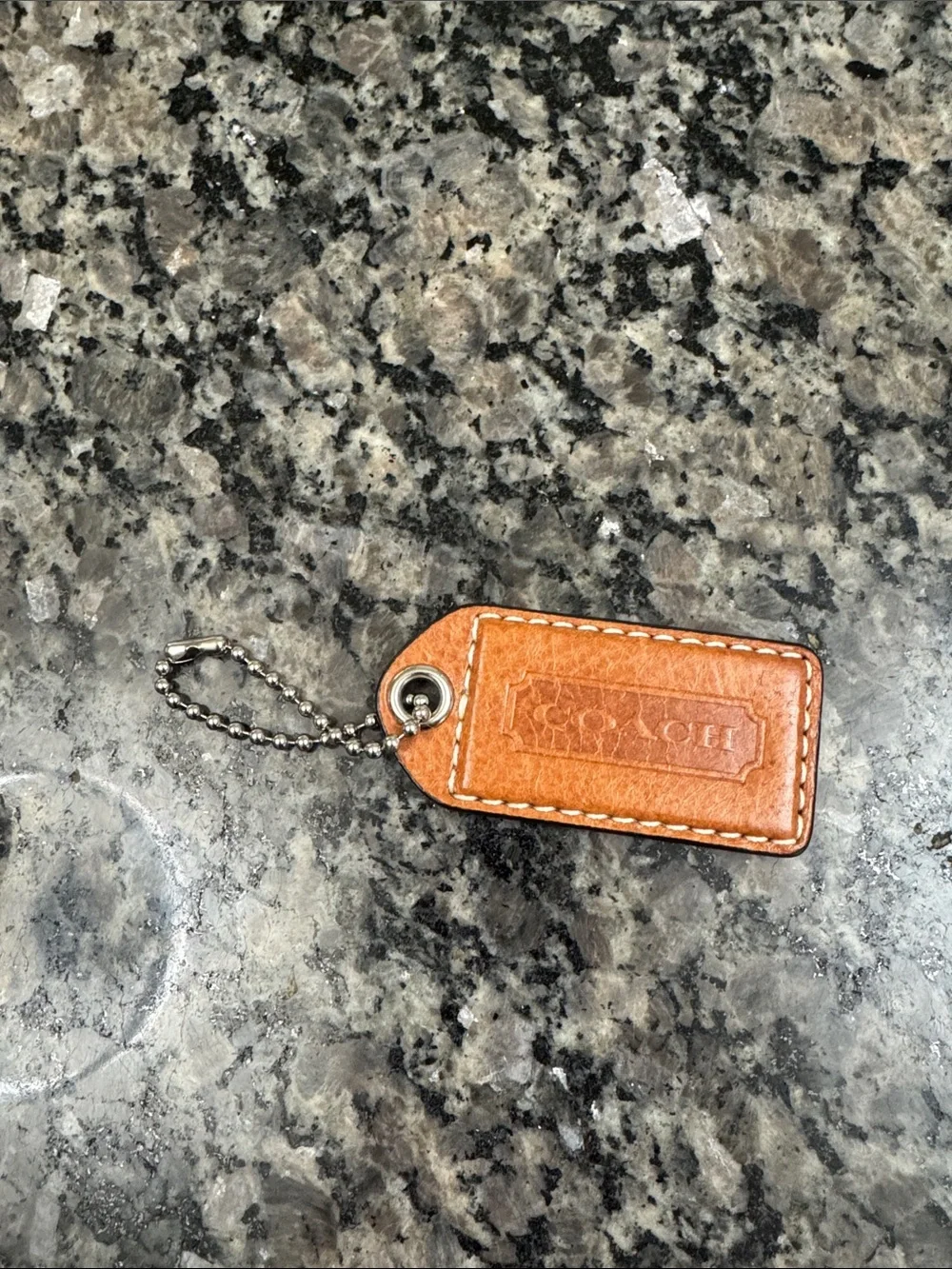 Coach Leather hang tag bag charm